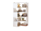 5-layer L-shaped corner display rack particle board 60*60*165cm white 73137996