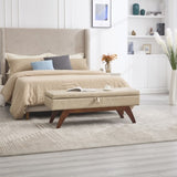 COOLMORE Teddy wool fabric, solid wood feet for solid weighing, and bed end stool with storage W1539P242722