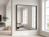 32"x40" Bathroom Wall Mounted Mirror Vanity Rectangular Mirror with Deep Frame, Black 43346133