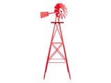 8FT Weather Resistant Yard Garden Windmill Red 78296922