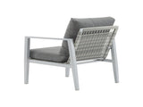 Silver Aluminum Lounge Chair with Sleek Rope Accents and Comfortable Cushions, Perfect for Modern N767P237034W