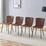 ZUN Luxury Minimalist Chairs - A set of 4 high quality dining chairs with black legs. The integral W1151P262797