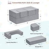 Kids Sofa Bed,Modular Couch Free Combination,Convertible Toddler Play Couch Furniture for Small W1889P337551