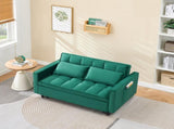 55 "green velvet sofa, elegant with convenient pockets, clever interpretation of the three-in-one W3371P315005