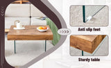 Natural Style Square MDF Coffee Table - 31.5"x31.5" with Tempered Glass Legs.Density Board GL-W1151P232702