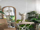 D31.5x31.5" Round Wooden Table with Metal Scrollwork Legs, White W2078P201127
