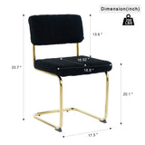 Modern simple light luxury dining Black home bedroom stool back dressing student desk W210131947