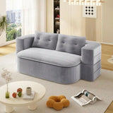 78.7" Modern 2-in-1 Foldable Sofa with Functional Blanket and 2 Soft Pillows,Comfortable Plush W3219P317385