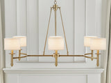6-light Chandelier with Fabric Drum Shades B035P264528