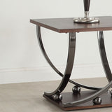 Black Nickel End Table with Bottom Shelf B062P209088