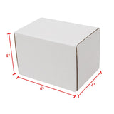 50 Corrugated Paper Boxes 6x4x4"White Outside and Yellow Inside 08347843