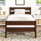Twin Bed with Headboard and Footboard,Espresso W504P262994