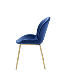 Chuchip Blue Velvet & Gold Finish Side Chair B2726P243291