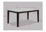 ZUN 1pc Transitional Dining Rectangular Table Faux White Marble Table Top Black Base Wooden Stone Dining B011P261208