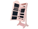 Pink, heart-shaped, MDF, spray-painted, 1-door, 1-shelf children's jewelry and mirror cabinet 11868552