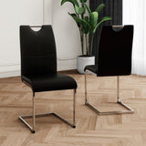 Modern Dining Chairs with Faux Leather Padded Seat Dining Living Room Chairs Upholstered Chair with W210127279
