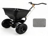 Black Heavy-Duty Walk-Behind Broadcast Lawn Spreader, 66 Lbs Capacity Adjustable Flow Control, 90168393