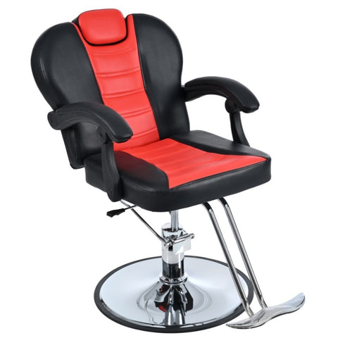 ZUN Classic Reclining barber Chair Salon Chair for Hair Stylist with Heavy Duty Hydraulic Pump, 360&deg; WF318104JAA