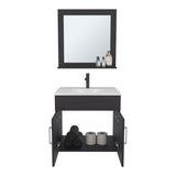 Blake Bathroom Mirror Cabinet with Two Interior Shelves, Wall-Mounted Storage Black B200P313691