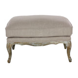 Living Room Accent Ottoman Wood Frame Gray Weathered Finish Textured Fabric Upholstery Foam Seat B01146477