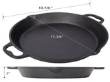 17inch Pre-Seasoned Cast Iron Skillet, Cast Iron Pan,Dual Assist Handles,Use for Grill, Stovetop, 45193451