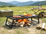 Folding Campfire Grill, 22.4" Portable Camping Grates Over Fire Pit, Camp Fire Cooking Equipment 42564853