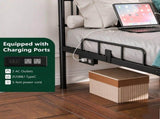 78"40" Twin Metal Platform Bed Frame, X-Design Headboard & Footboard with LED Lights, USB & Type-C 33847387