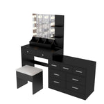 ZUN Large Makeup Vanity with Lights, Vanity Table with Charging Station, Vanity Desk with Mirror and 10 85628342