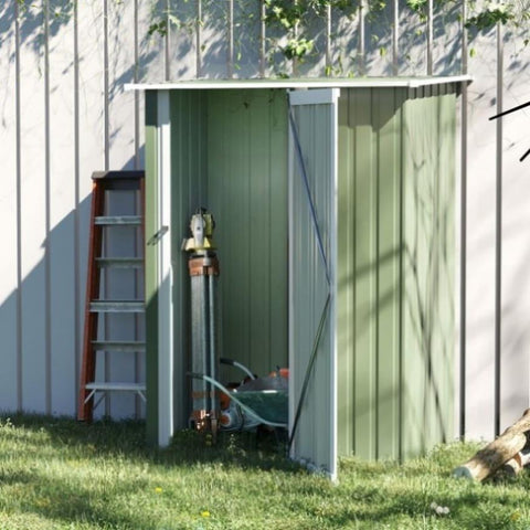 ZUN Metal Outdoor Storage Shed, Garden Tool House Cabinet -5' x 3' Green-AS （Prohibited by 92042895
