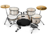 Full Size Adult Drum Set 5-Piece Silver with Bass Drum, two Tom Drum, Snare Drum, Floor Tom, 16" 94760800