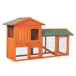 ZUN 61" Wooden Chicken Coop Hen House Rabbit Wood Hutch Poultry Cage Habitat 64177676