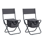 ZUN 2-piece Folding Outdoor Chair with Storage Bag, Portable Chair for indoor, Outdoor Camping, Picnics 02686064