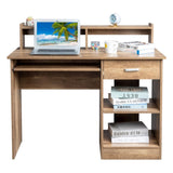 ZUN General Style Modern P2 15MM Chipboard Computer Desk Brown 57393287