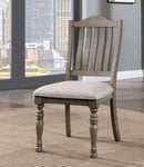 ZUN Transitional Style 2pcs Side Chairs Antique Gray Solid wood Gray Fabric Dining Room Furniture Chair B011P197295