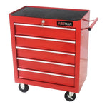 ZUN 5 Drawer Tool Chest, Tool Storage Cabinet for Garage Storage with 4 Wheels and Locking System, RED W1102107319