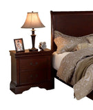 Contemporary Bedroom Furniture Nightstand Cherry Finish 2 x Drawers Bed Side Table Pine wood B011P208921