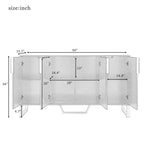 ZUN Modern sideboard with Four Doors, Metal handles & Legs and Adjustable Shelves Kitchen Cabinet 51001314