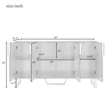 ZUN Modern sideboard with Four Doors, Metal handles & Legs and Adjustable Shelves Kitchen Cabinet 51001314