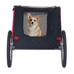 ZUN Dog Bike Trailer, Breathable Mesh Dog Cart with 3 Entrances, Safety Flag, 8 Reflectors, Folding Pet 55291852