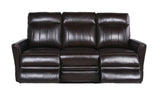 Luxury Power Reclining Sofa Recliner in Dark Brown Top-Grain Leather - Ultimate Comfort with Power B081107753