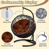 Cat Swing Bed with Stand & Cushion, Cat Egg Chair with Rattan Wicker Appearance, Indoor Hanging 14762130