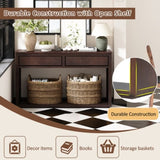 55" Console, Rustic Wooden Entryway with Storage Drawers and Open Shelf, Elegant Sofa 66076097