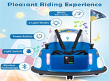 Blue 5-Point Seat Belt Kids Bumper Car with Flashing Lights & Music, Safe 0.7-1.2 MPH Ride-On Toy 49850599