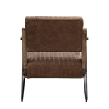 Cocoa and Matt Iron Accent Chair with Metal Leg B062P209154