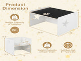 Kids Table and 2 Chairs Set with Chalkboard, Multi-Purpose Toddler Activity Table for Drawing, 77131922