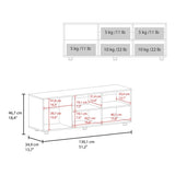 White TV Stand with a Door and Open Storage B062P290261