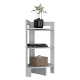 Riga Corner 3-Tier Shelf Side Table 31.7" High , Sofa Table, End Table with Tray B200P235865