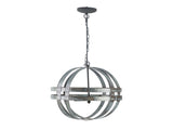 4 - Light Galvanized Chandelier, Hanging Light Fixture with Adjustable Chain for Kitchen Dining Room W2078138929