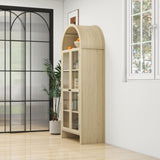 70.28" Tall Arched Kitchen Pantry, Modern Farmhouse Wood Kitchen Storage Cabinets ,Arched Storage W688P204446