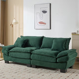 Corduroy Sofa Sleeper Couch Loveseat Sofa with Pillows Comfy Upholstered Deep Seat Sofa for W676P227343
